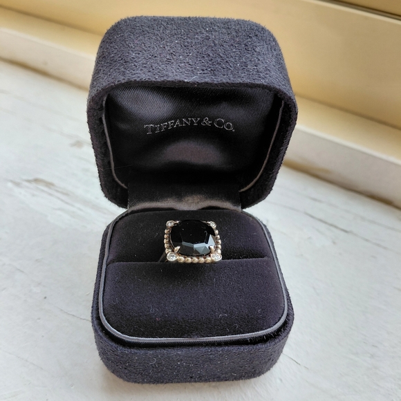 Tiffany & Co. Jewelry - Tiffany Diamond Silver Spinel Black Onyx Ziegfeld Ring